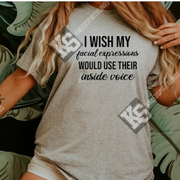 Next Level Apparel Tops - I Wish My Facial Expressions Tee
